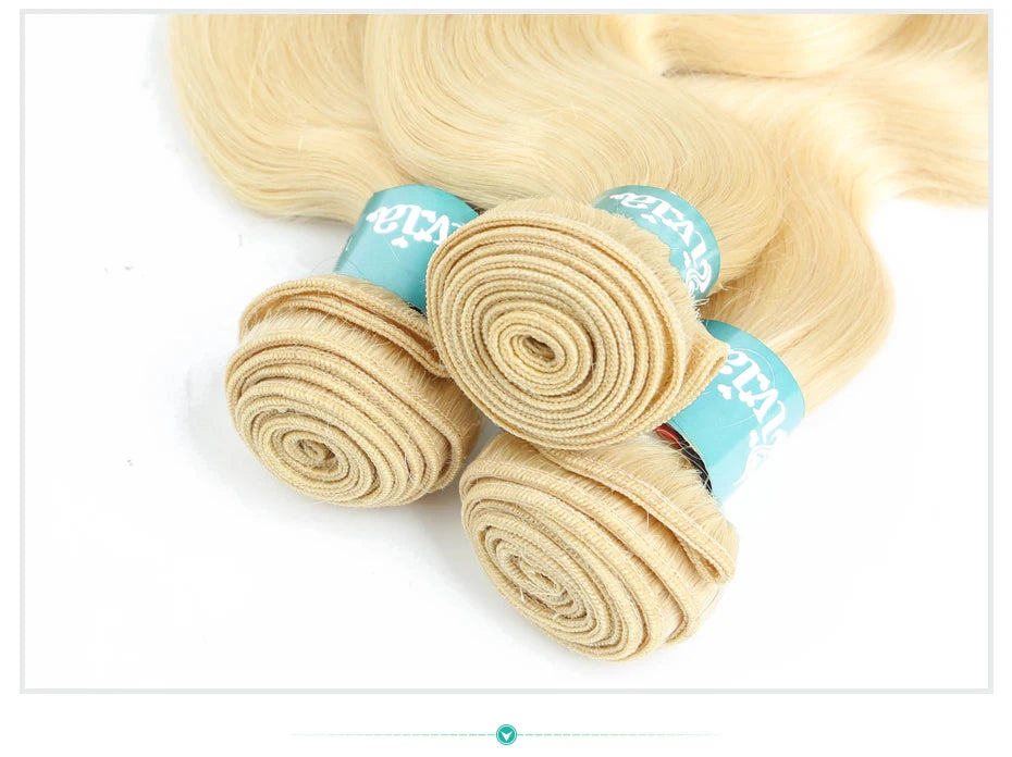Monstar 1/3/4 613 Blonde Hair Extension Brazilian Hair Weave Bundles Body Wave Remy Human Hair Long 26 28 30 32 34 36 38 40 Inch