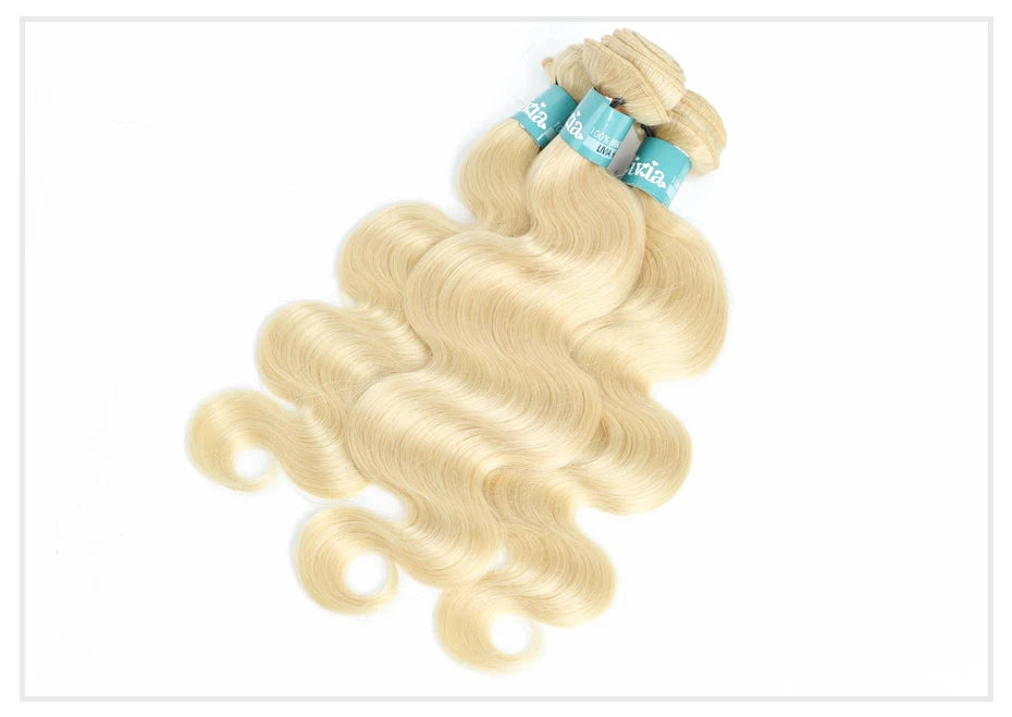 Monstar 1/3/4 613 Blonde Hair Extension Brazilian Hair Weave Bundles Body Wave Remy Human Hair Long 26 28 30 32 34 36 38 40 Inch