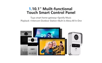 Golden Security 10.1" Multi-functional Smart Home Touch Screen Control Panel Zigbee Gateway Smart Home Kit Built in Alexa Voice