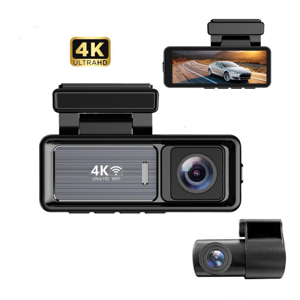 4K 3.2 Inch Dual Lens Front and Rear MINI Car Black Box Car Video Dvr Dash Cam With Wifi GPS FHD Night Vision Auto Electronic