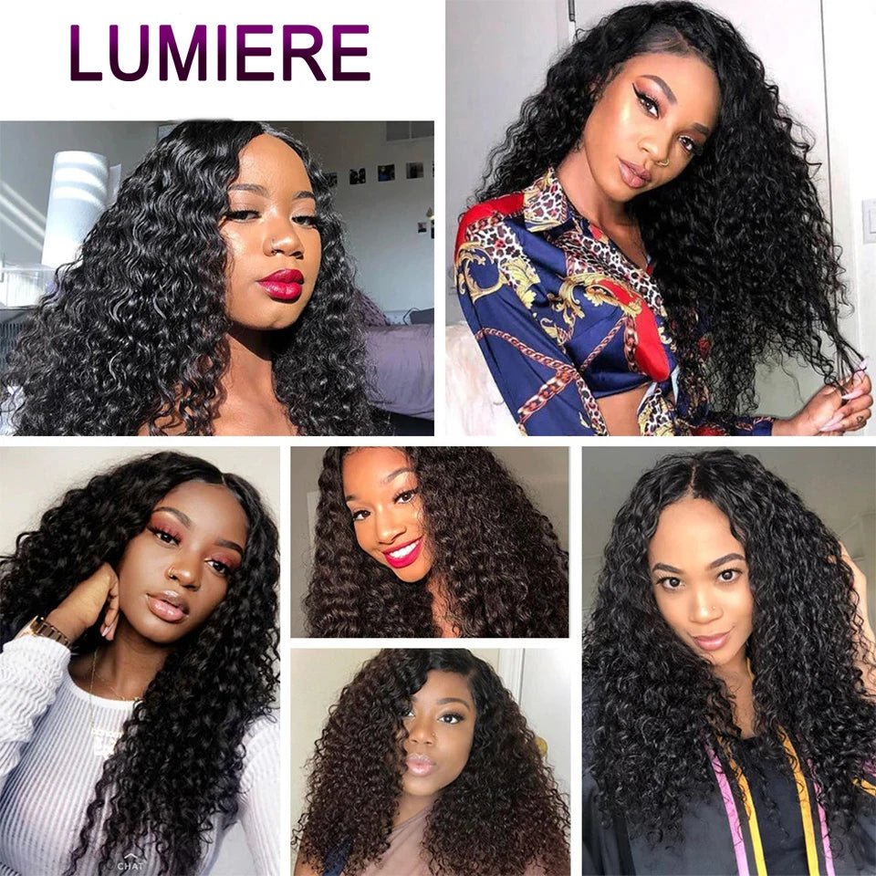 Water Wave Bundle With Closure Wet and Wavy Curly 100% Virgin Raw Jerry Curly Human Hair Bundle With Frontal Hair Extension 18A