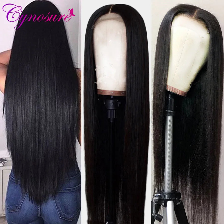 Cynosure 13X4/13X6 HD Transparent Lace Front Human Hair Wigs for Women Pre Plucked Remy Brazilian Straight Lace Frontal Wig