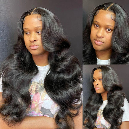 28 32" Body Wave Human Hair Bundle with Closure Frontal HD Transparent Lace Closure And Bundle 100% Virgin Human Hair Extension