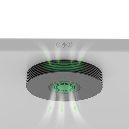 Wireless Charger with Magnetic Charging and OTP Protection 12-30mm Long Distance Installation Without Drill Hole for Desks