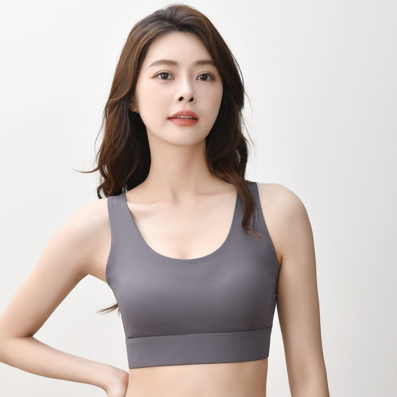 High Quality Women's Sports Bra Shockproof Cross Back Buckle Yoga Running Fix Cup Breathable High for Impact Fitness Workout Top