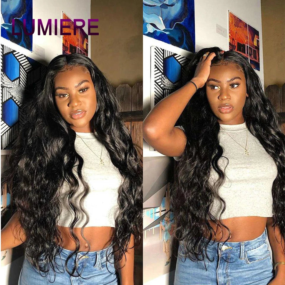 28 32" Body Wave Human Hair Bundle with Closure Frontal HD Transparent Lace Closure And Bundle 100% Virgin Human Hair Extension