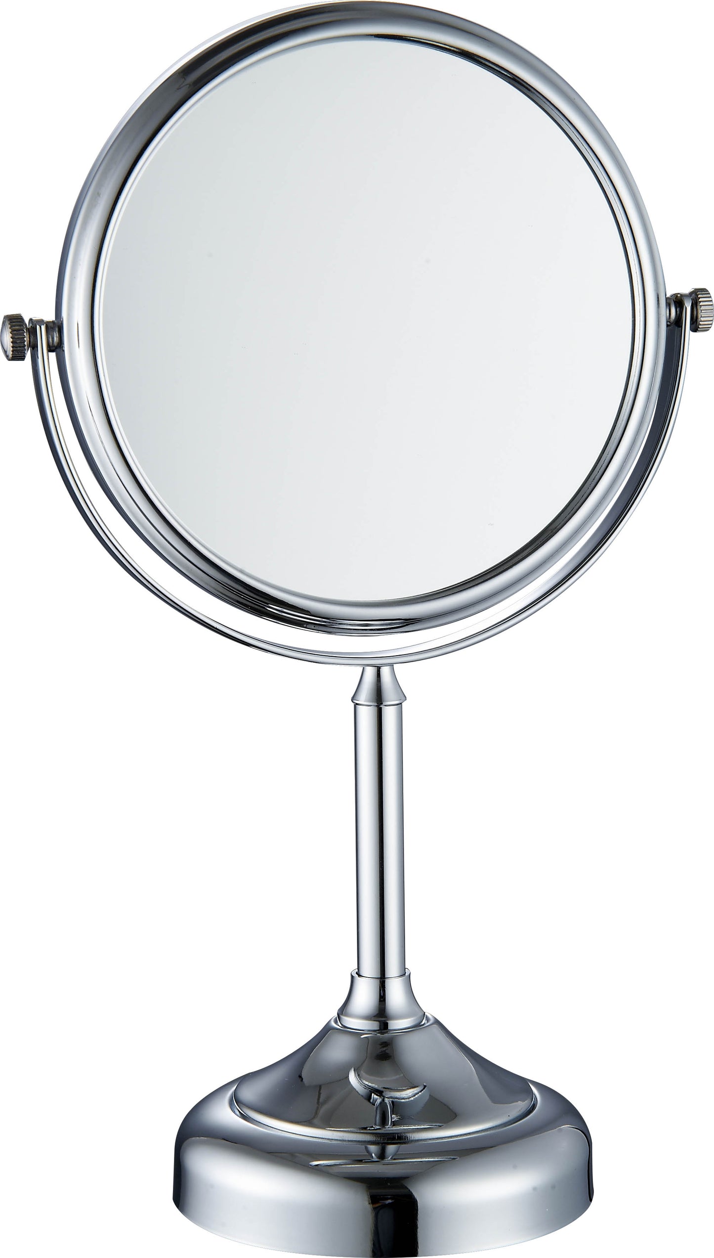Modern LED Lighted Round Makeup Mirror with Glass Lenses-Double Sided Magnifying Mirror 1X/3X