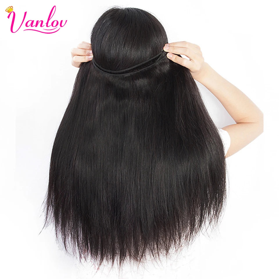 Vanlov Straight Hair Brazilian Straight Human Hair Weave Bundles Natural Black 1/3/4 pcs/lot 100% Human Hair Bundles Remy Hair