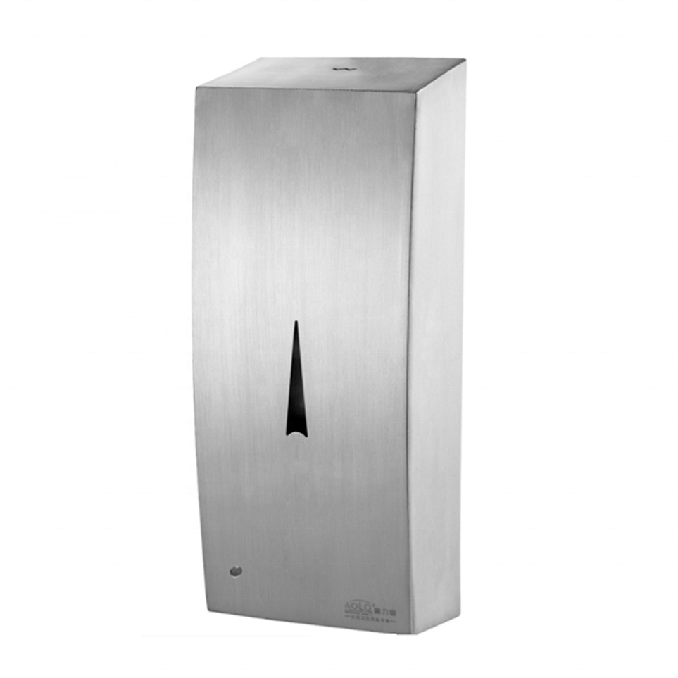 AOLQ Commercial Wall Mounted Lockable Stainless Steel Battery-Operated Automatic Sensor Soap Dispenser for Hotel Office