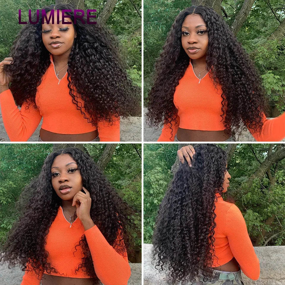 Water Wave Bundle With Closure Wet and Wavy Curly 100% Virgin Raw Jerry Curly Human Hair Bundle With Frontal Hair Extension 18A
