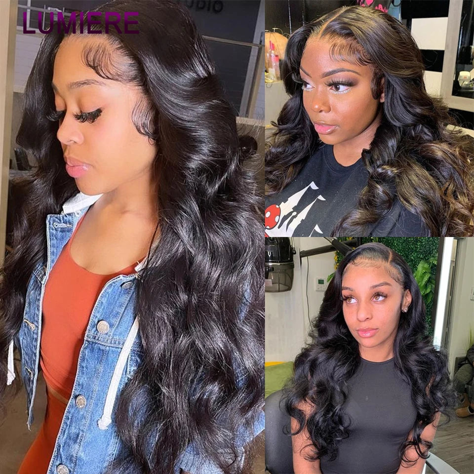 28 32" Body Wave Human Hair Bundle with Closure Frontal HD Transparent Lace Closure And Bundle 100% Virgin Human Hair Extension