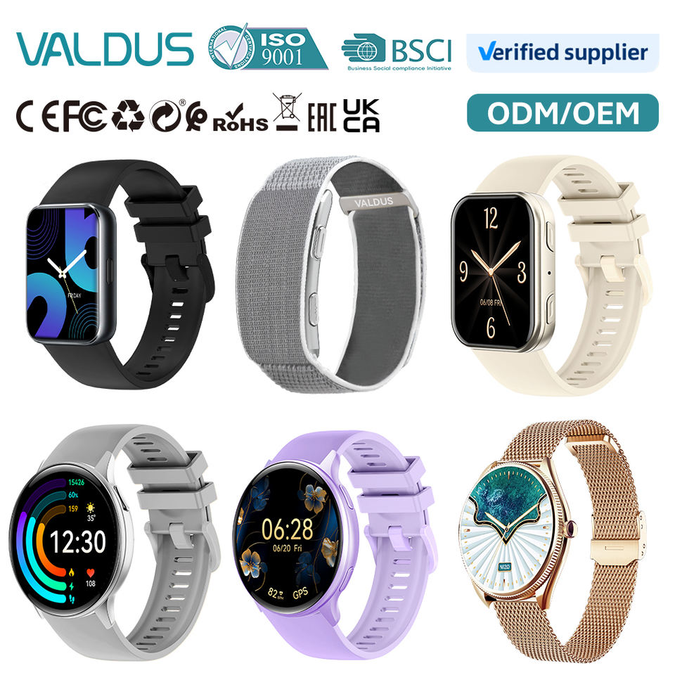 VALDUS ODM/OEM Health ECG Heart Rate Fitness Tracker Low MOQ Custom Logo Private Label Branded 2026 Smart Watches Bracelets