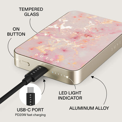 Golden Coral - Pink Magnetic Power Bank