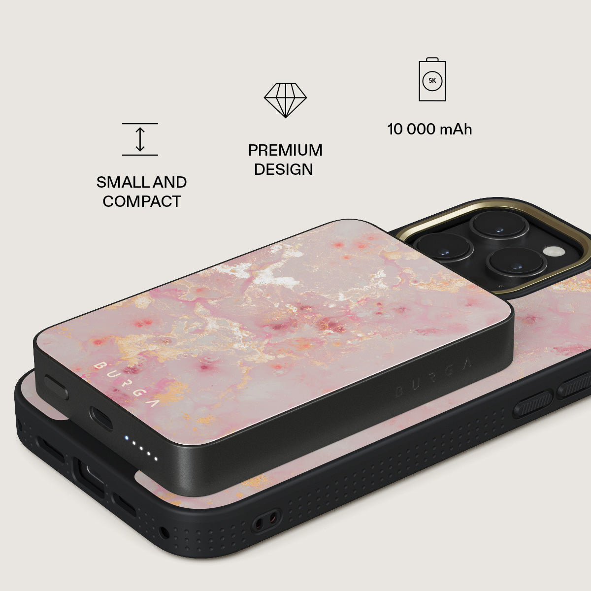 Golden Coral - Pink Magnetic Power Bank