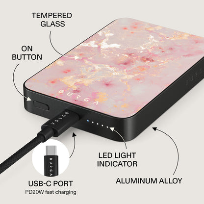 Golden Coral - Pink Magnetic Power Bank
