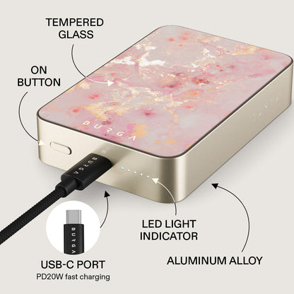 Golden Coral - Pink Magnetic Power Bank