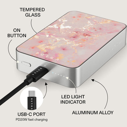 Golden Coral - Pink Magnetic Power Bank