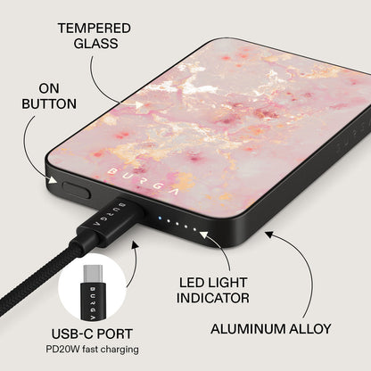 Golden Coral - Pink Magnetic Power Bank