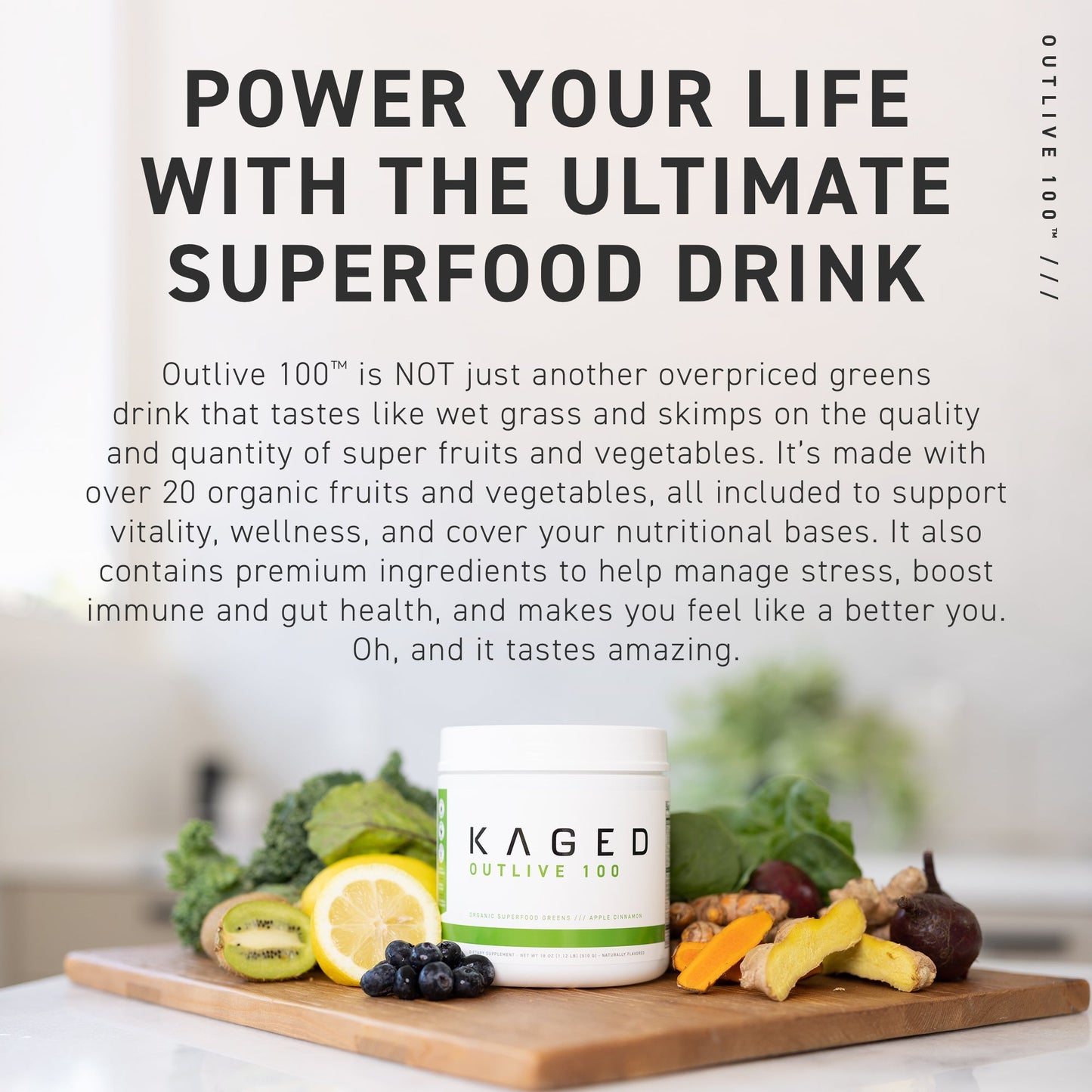 Kaged Outlive 100™ Organic Superfood Greens