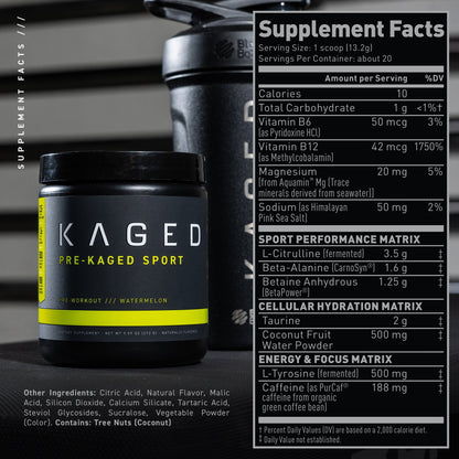 Kaged Pre-Kaged Sport Pre-Workout Formula