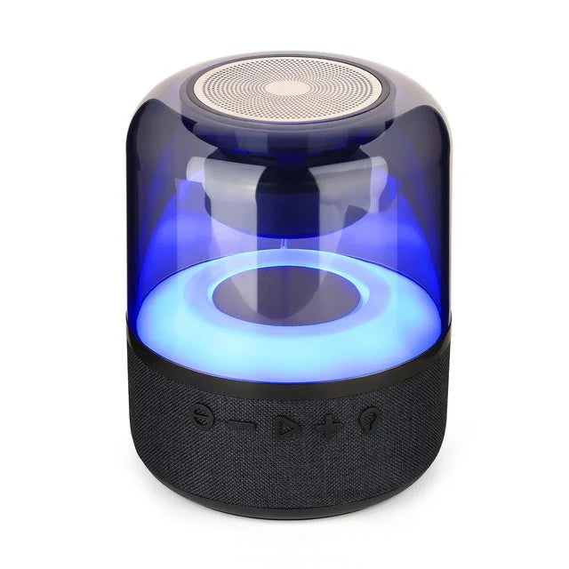 Mini Wireless RGB LED Audio Speaker with Clock for 5.3 IP65 Waterproof Voice Control USB Rechargeable Battery