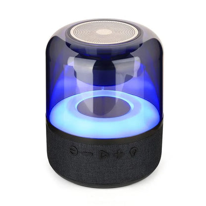Mini Wireless RGB LED Audio Speaker with Clock for 5.3 IP65 Waterproof Voice Control USB Rechargeable Battery