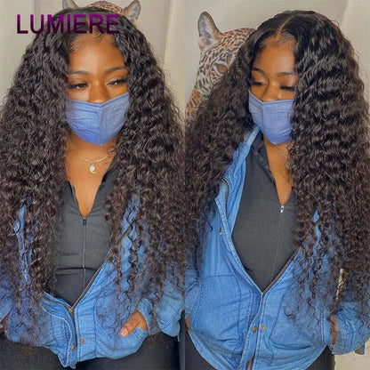 Water Wave Bundle With Closure Wet and Wavy Curly 100% Virgin Raw Jerry Curly Human Hair Bundle With Frontal Hair Extension 18A