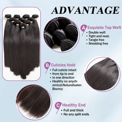 Rosabeauty 30 32 40 Inch Bundles 1 2 3 4 5 Bone Straight Brazilian Remy Human Hair Bundles Raw Extensions Tissage For Women