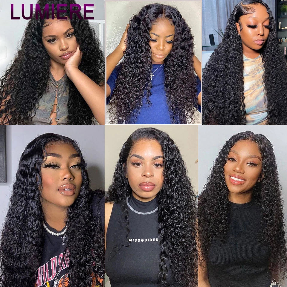 Water Wave Bundle With Closure Wet and Wavy Curly 100% Virgin Raw Jerry Curly Human Hair Bundle With Frontal Hair Extension 18A