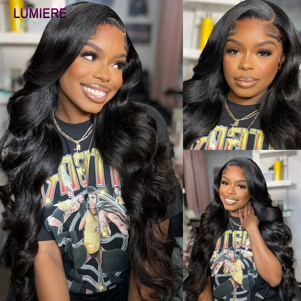 28 32" Body Wave Human Hair Bundle with Closure Frontal HD Transparent Lace Closure And Bundle 100% Virgin Human Hair Extension