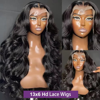 40 44 Inch Raw Wet And Wavy HD Lace Frontal Wig 13x4 13x6 200Density Black Pre Plucked Body Wave Lace Front Real Human Hair Wigs