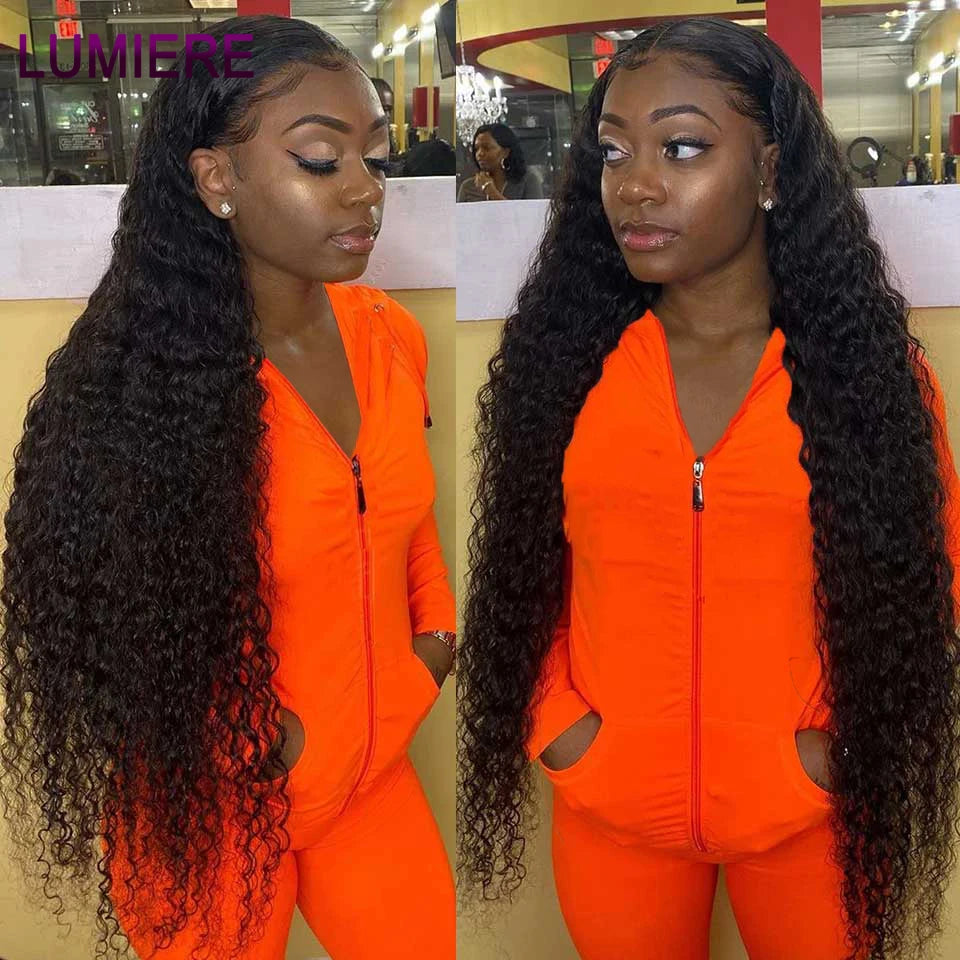 Water Wave Bundle With Closure Wet and Wavy Curly 100% Virgin Raw Jerry Curly Human Hair Bundle With Frontal Hair Extension 18A