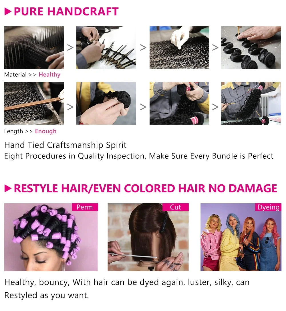 Unprocessed Brazilian Body Wave Human Hair Bundles HD Frontal/Closure Invisible Melt Skin Lace 4x4 13x4 100% Raw Remy Hair Weave