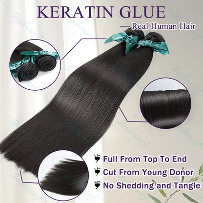 Rosabeauty 30 32 40 Inch Bundles 1 2 3 4 5 Bone Straight Brazilian Remy Human Hair Bundles Raw Extensions Tissage For Women