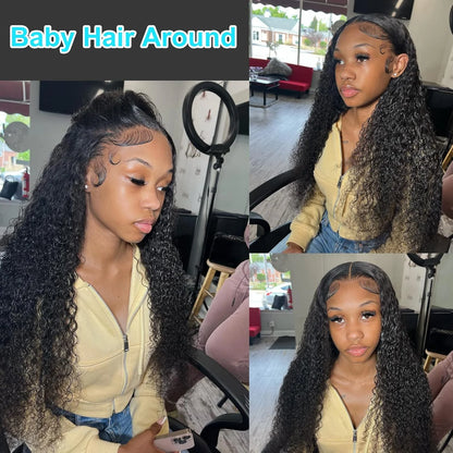 5x5 Glueless Deep Wave Ready to Wear Lace Clousure Wig Human Hair Pre Plucked 6x4 Curly Brazilian Transparent Lace Frontal Wigs