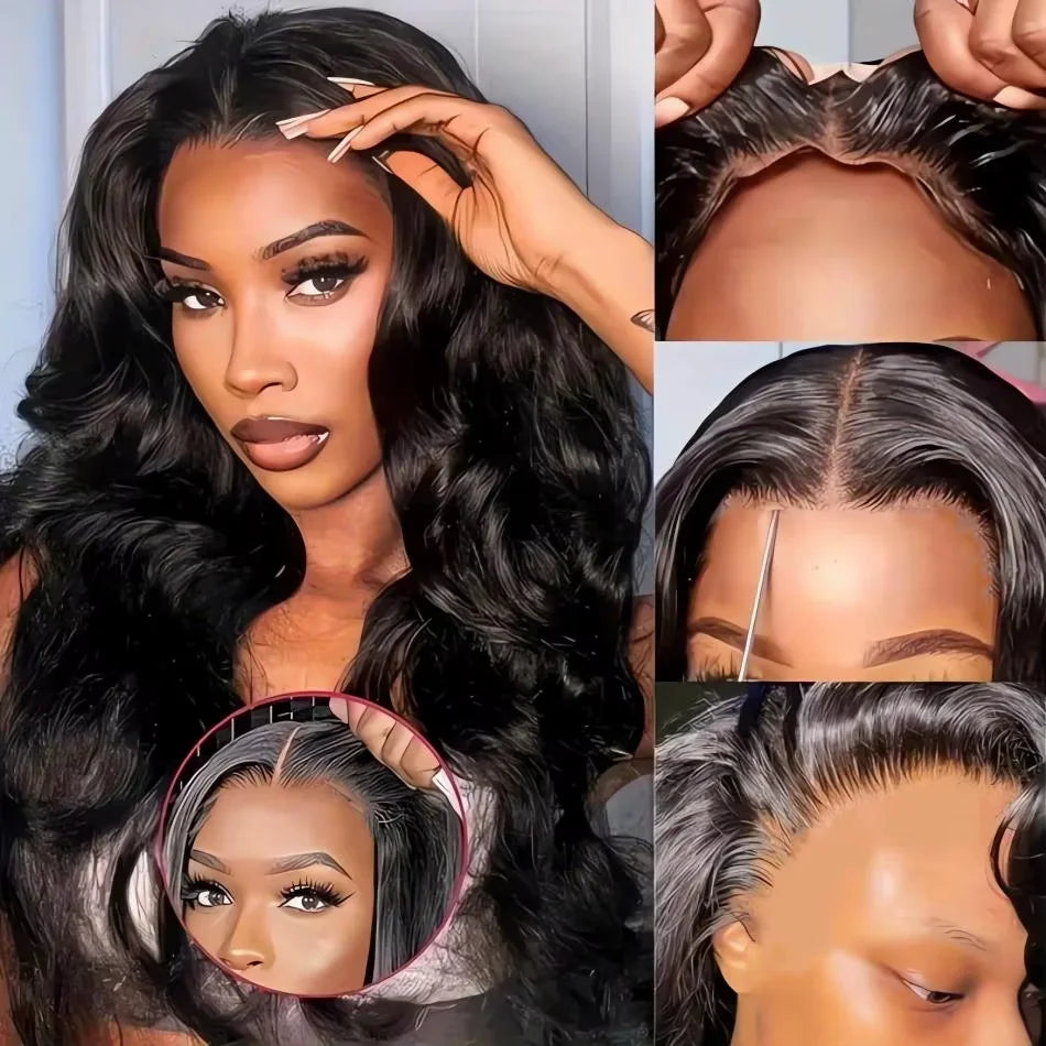 Body Wave Human Hair Wigs Glueless Lace Frontal Wigs 5X5 Hd Lace Closure Wigs Pre Cut Brazilian For Women 220 Density 30 32 Inch