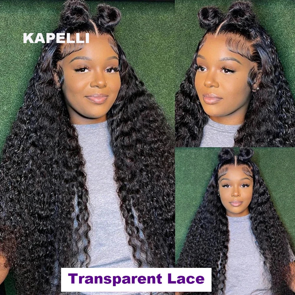 Deep Wave Human Hair Bundles with Closure 4x4 13x4 HD Lace Brazilian Remy Unprocessed Weaving Curly Hair Bundles Extensions Deal