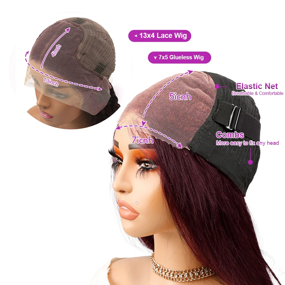 100% Human Hair Glueless Short Bob Wigs 13x6 Hd Lace Front Wig Frontal Vietnamese Multi Parting Braided Wear And Go Pre Plucked