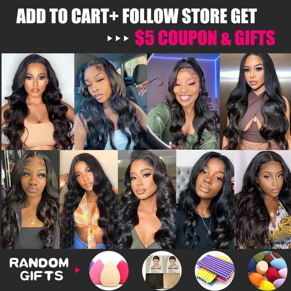 Aopusi Body Wave Bundles With Closure Brazilian Human Hair Weave Bundles With Closure Hair Extension 3/4 Bundles With Closure