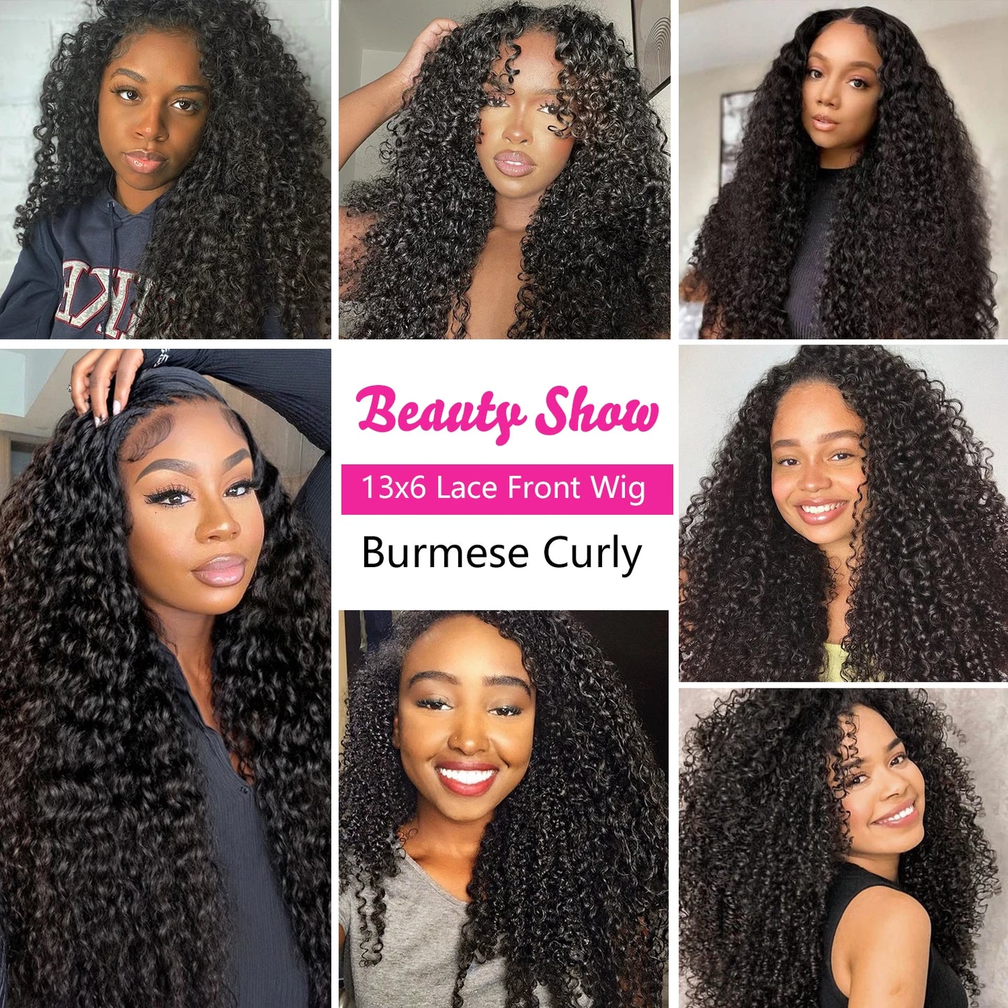 220% Density 13x4 13x6 HD Transparent Burmese Curly Human Hair Wigs 12A Human Hair Wigs With Spiral End Texture For Black Women