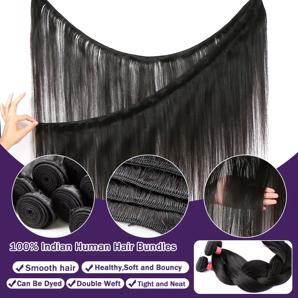 Rosabeauty 30 32 40 Inch Bundles 1 2 3 4 5 Bone Straight Brazilian Remy Human Hair Bundles Raw Extensions Tissage For Women