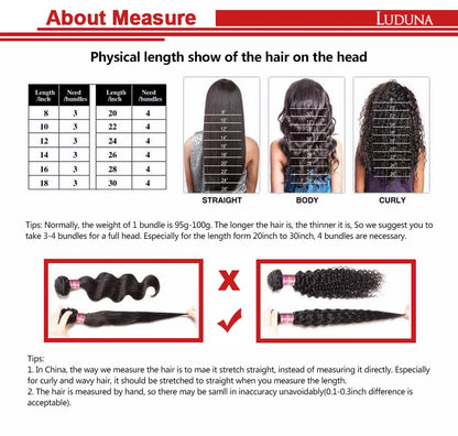 Luduna Straight Bundles Human Hair Brazilian Human Hair Bundles Remy Extensions 1/3/4 Bundle Deal Weave Double Weft Hair Weaving