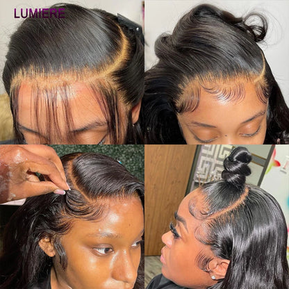 28 32" Body Wave Human Hair Bundle with Closure Frontal HD Transparent Lace Closure And Bundle 100% Virgin Human Hair Extension