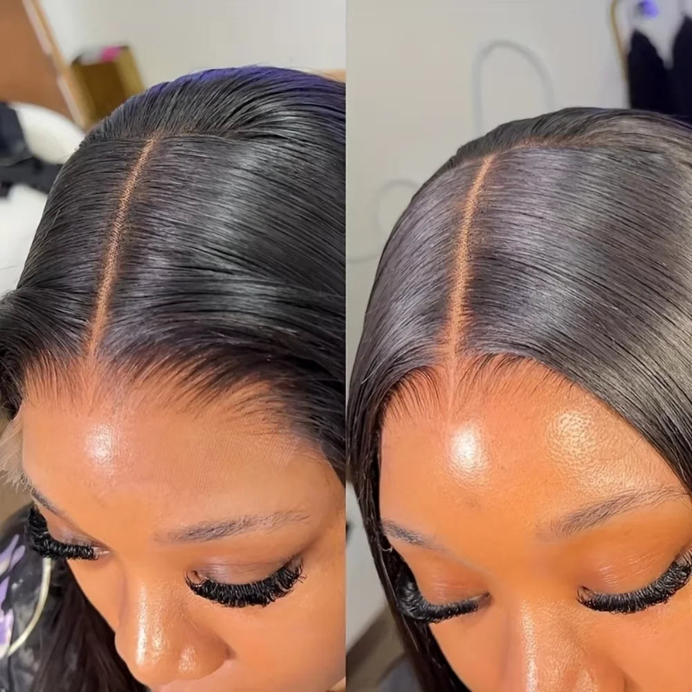 13x4 HD Bone Straight Lace Frontal Human Hair Brazilian 100% Short Bob Wig For Women 220% Straight Lace Front Bob Wigs ﻿