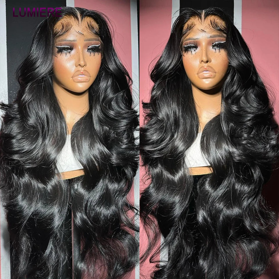 28 32" Body Wave Human Hair Bundle with Closure Frontal HD Transparent Lace Closure And Bundle 100% Virgin Human Hair Extension