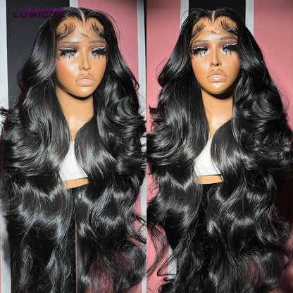 28 32" Body Wave Human Hair Bundle with Closure Frontal HD Transparent Lace Closure And Bundle 100% Virgin Human Hair Extension