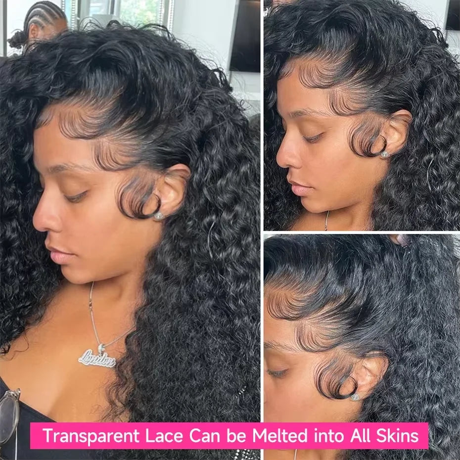 220% Density 13x4 13x6 HD Transparent Burmese Curly Human Hair Wigs 12A Human Hair Wigs With Spiral End Texture For Black Women