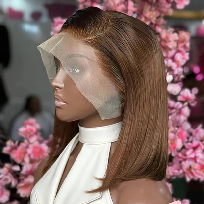 Short Human Hair Wigs Bob Wig Human Hair 100% Chocolate Brown 13X6 Hd Lace 13X4 Brown Wigs Wear And Go Glueless Human Hair Wig