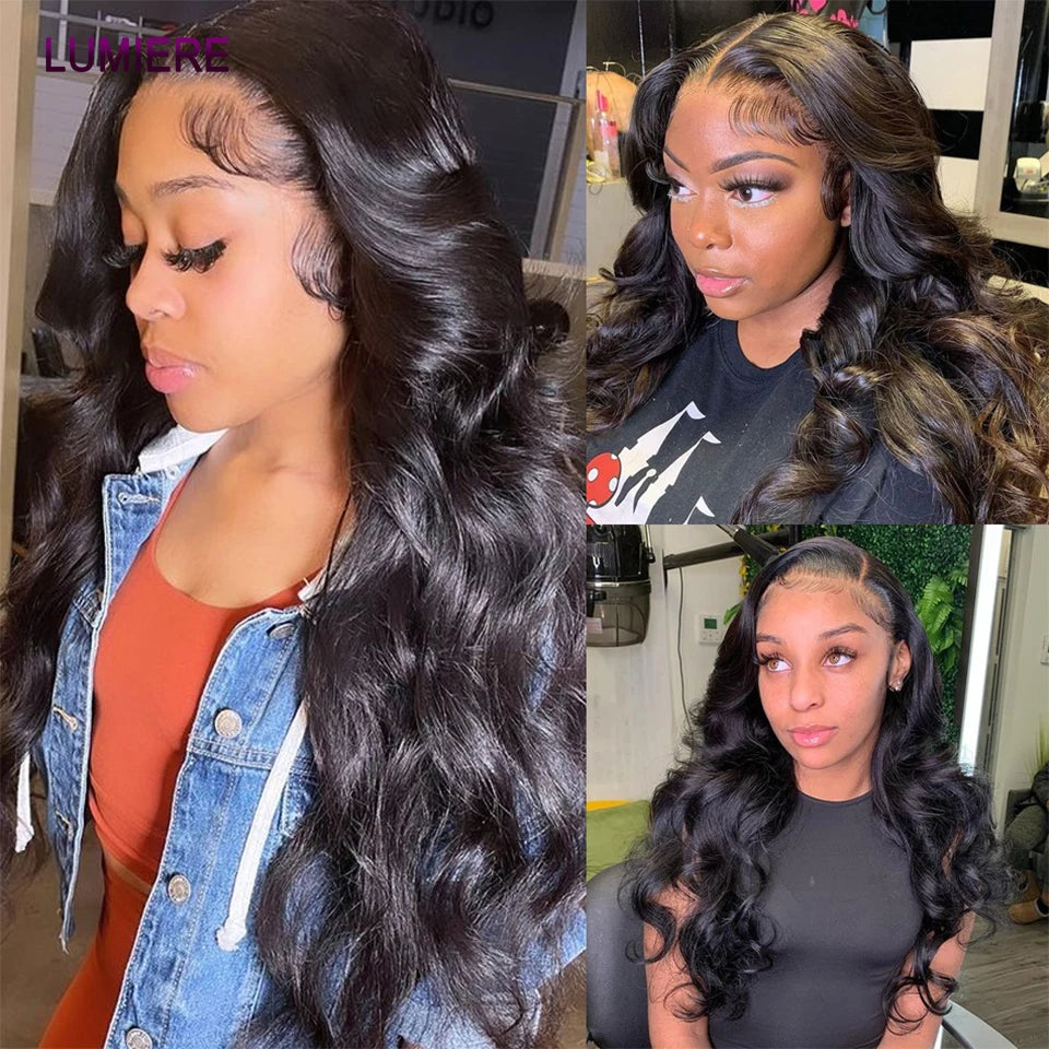 28 32" Body Wave Human Hair Bundle with Closure Frontal HD Transparent Lace Closure And Bundle 100% Virgin Human Hair Extension