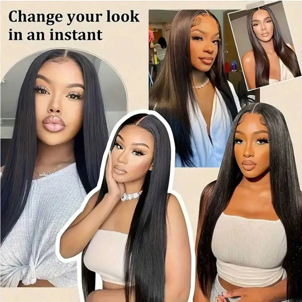 Body Wave Human Hair Wigs 13X6 Hd Lace Frontal Wig 250 Density 42 Inch  Pre Plucked Brazilian Hair 100% Natural Black
